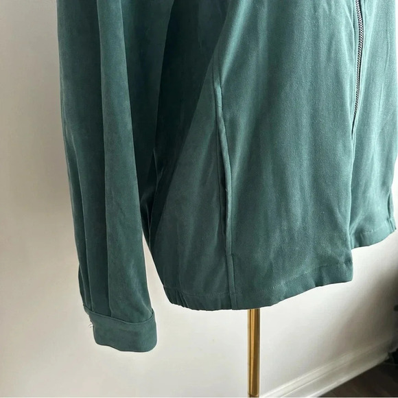 Vintage Y2K Muted Earthy Green Casual‎ Full Zip Casual Bomber Shacket Jacket L - Picture 4 of 12